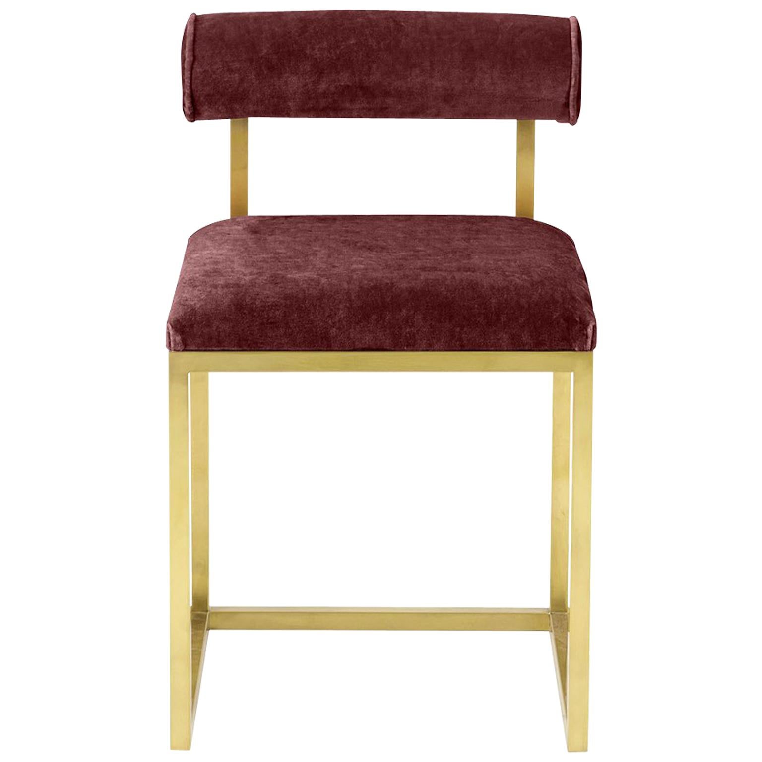 Awaiting, T Stool Brass and Velvet