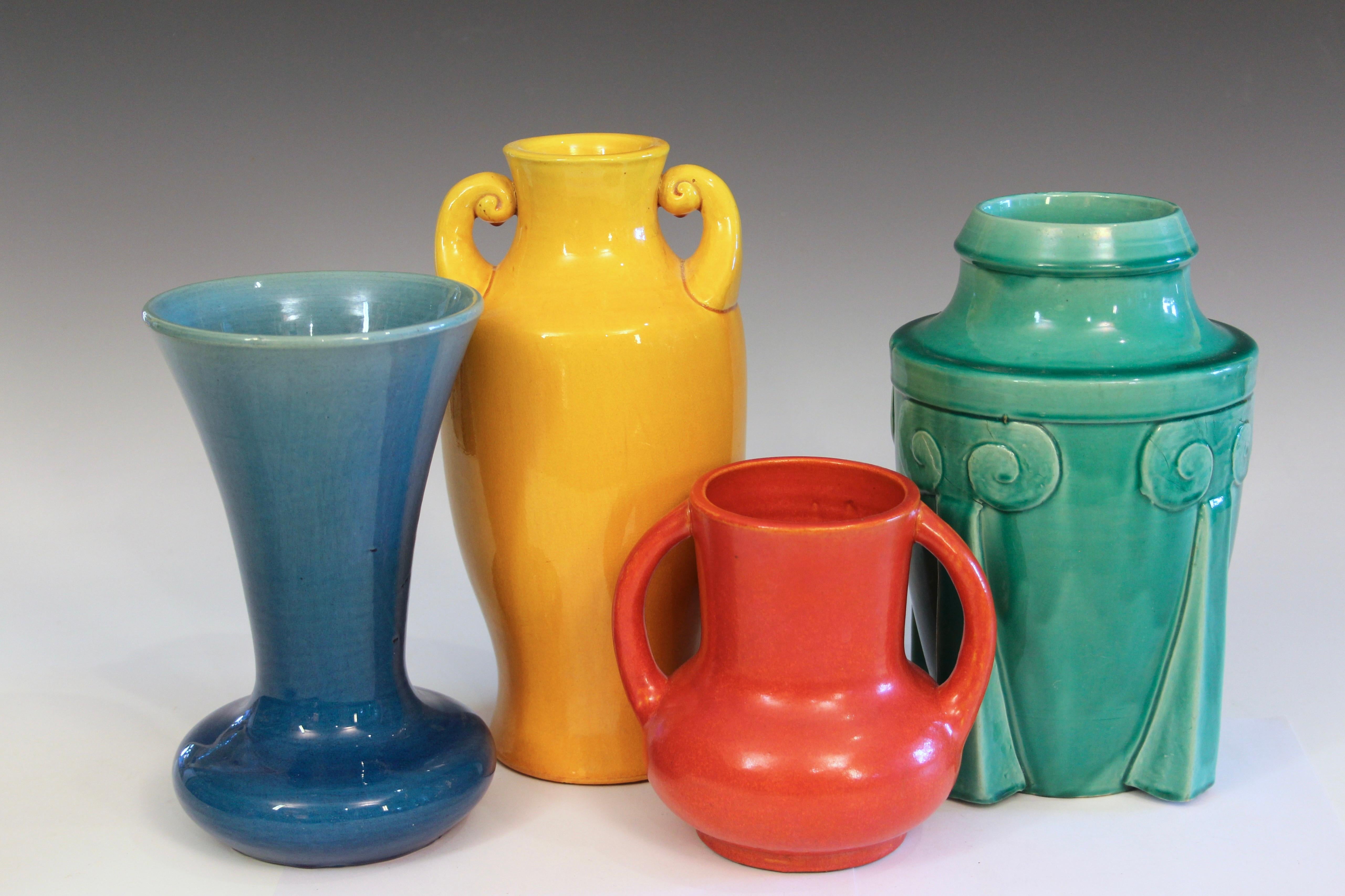 Awaji Pottery Art Deco Japanese Vintage Vase Blue Flambe Glaze For Sale 6