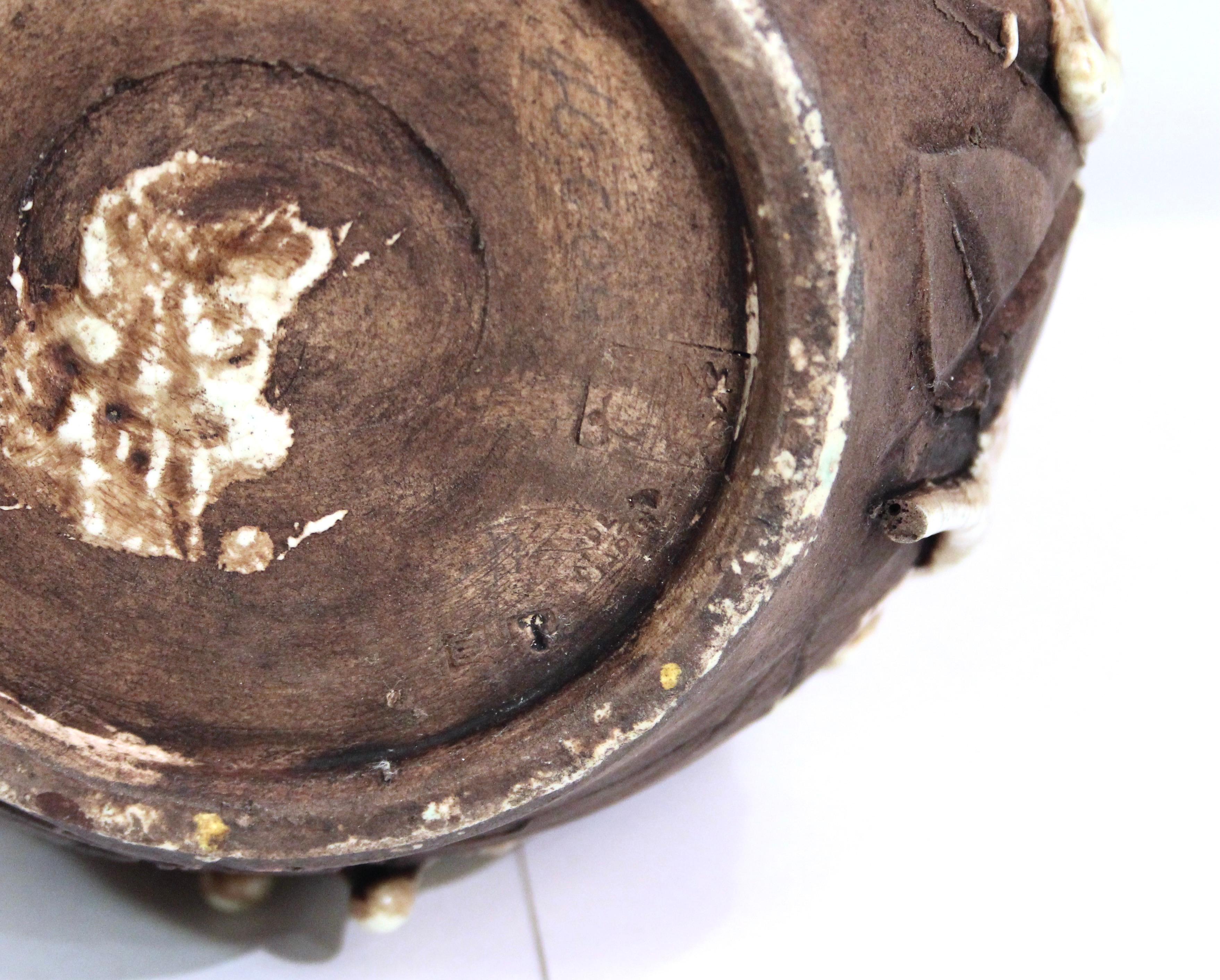 Metà XX secolo Awaji Pottery Vaso a goccia arancione atomico in vendita