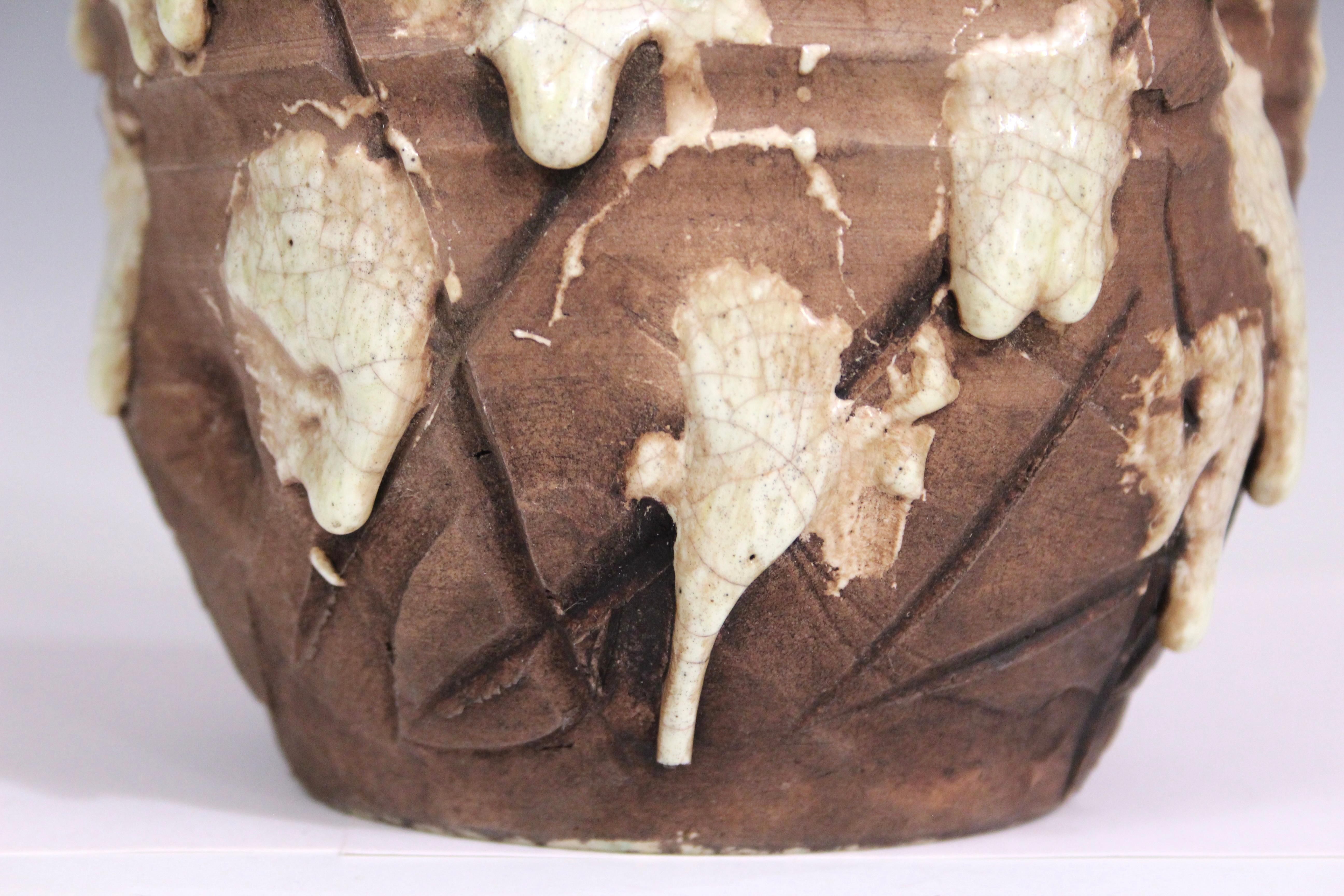 Awaji Pottery Vaso a goccia arancione atomico in vendita 1