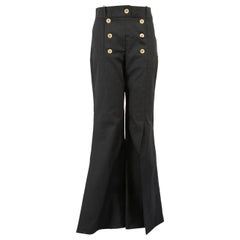 A.W.A.K.E. MODE Black Button Split End Trousers Size M