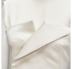 AWAKE MODE cream satin deconstructed lapel peplum corset top FR36 S