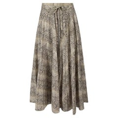 A.W.A.K.E. MODE Grey Snake Print Pleat Wrap Skirt Size L