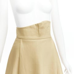 AWAKE MODE khaki cotton asymmetric high waist A-line midi skirt FR34 XS