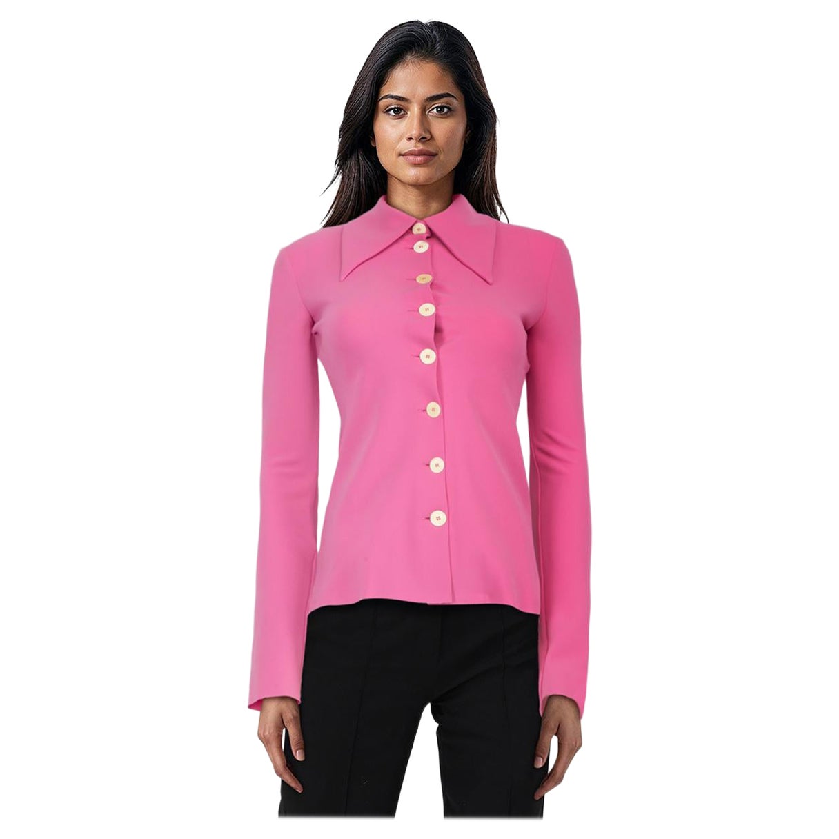 A.W.A.K.E. MODE Pink Button Down Fitted Shirt Size S en vente