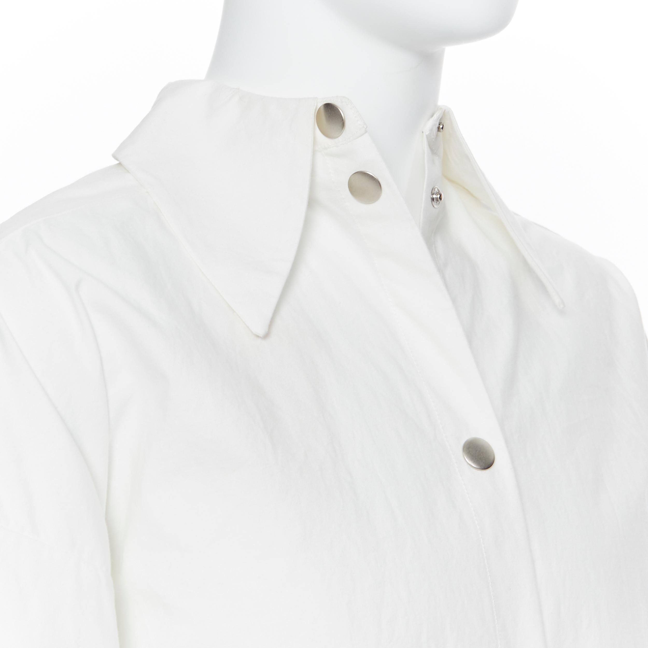 A.W.A.K.E. MODE blanco algodón kimono mangas botones delante bata larga de laboratorio M 2