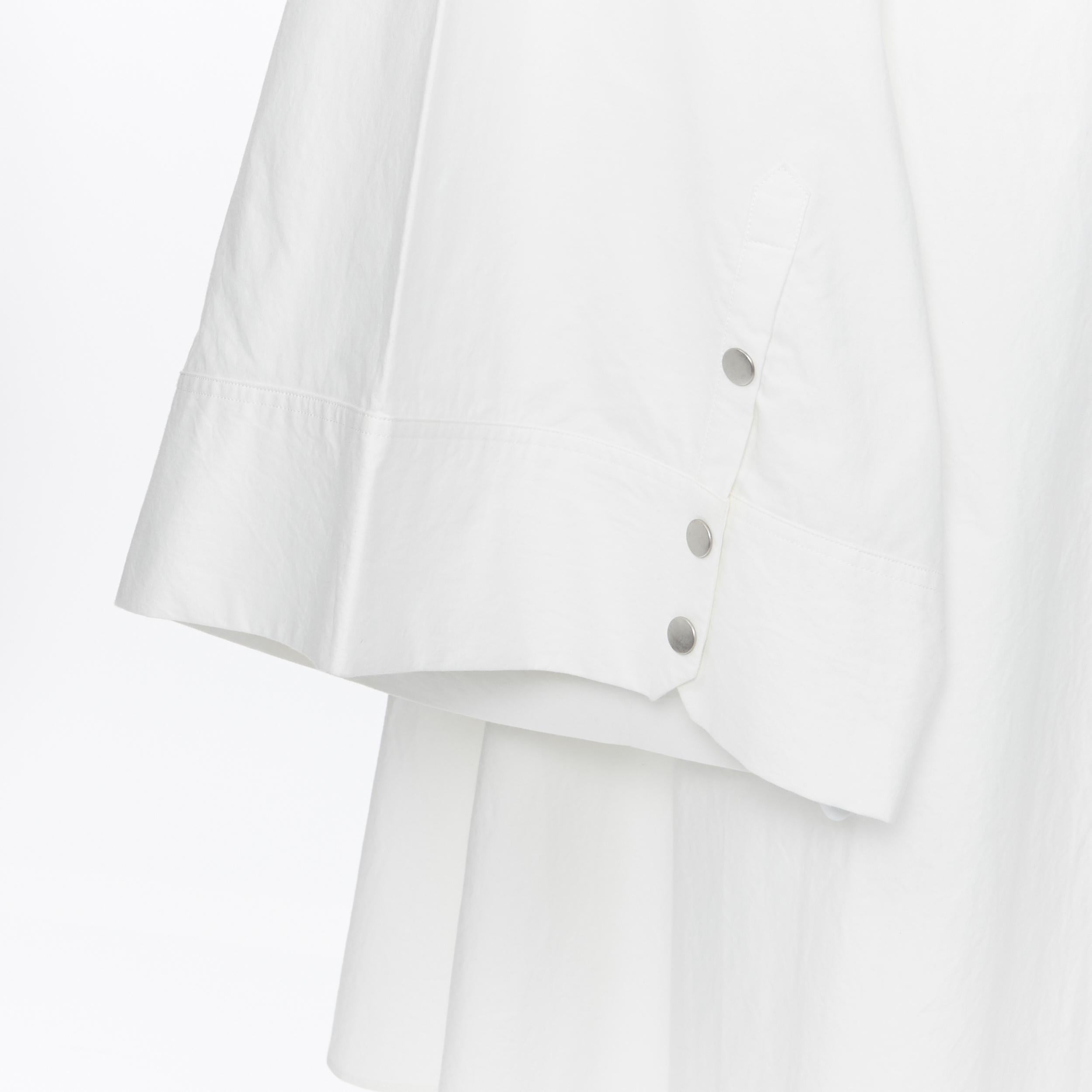 A.W.A.K.E. MODE blanco algodón kimono mangas botones delante bata larga de laboratorio M 3