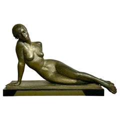 Awakening 2/3 Life-Sz Semi-Reclining Female Bronze Sculpture by Anthony Antonios