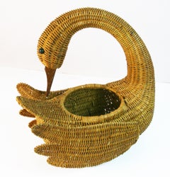 Swan Wicker Shaped Basket