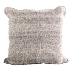 Awanay Handwoven Fair Trade Organic Llama Wool Pillow in Light Gray, in Stock