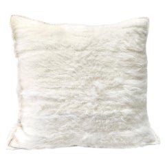 Awanay Überwurf-Kissen, weiß Blanco, handgewebt aus Fair Trade-Llama-Wolle