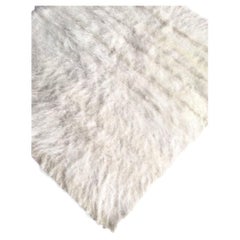 Awanay White Llama Wool Runner Area Rug - 13ft x 4ft