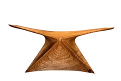 Awankado Bench in Carved Chestnut Wood with Beewax Finish by Daniel Soffia