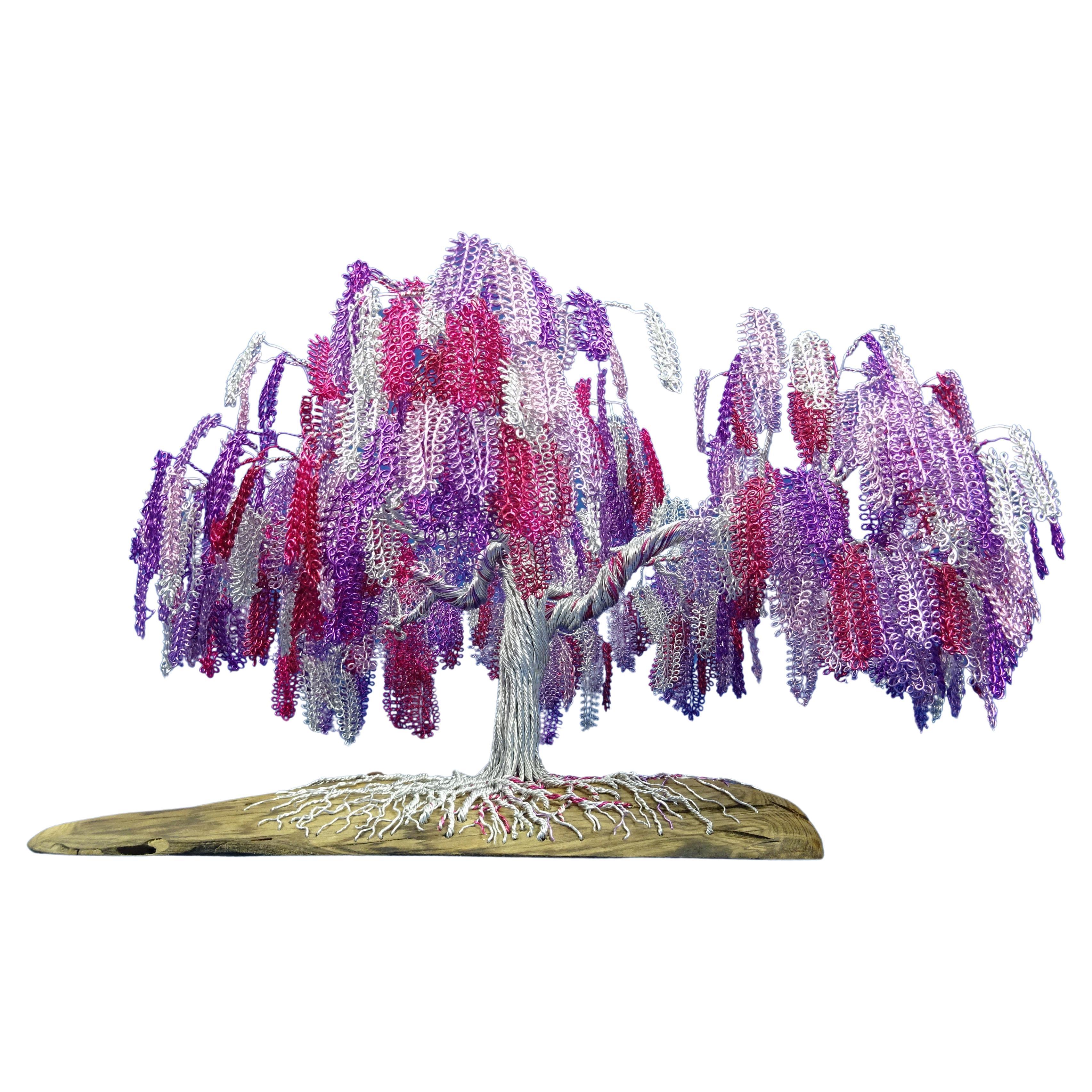 Award winning Bonsai "Wisteria falls", Handmade in Italy, Signed by the artist. For Sale