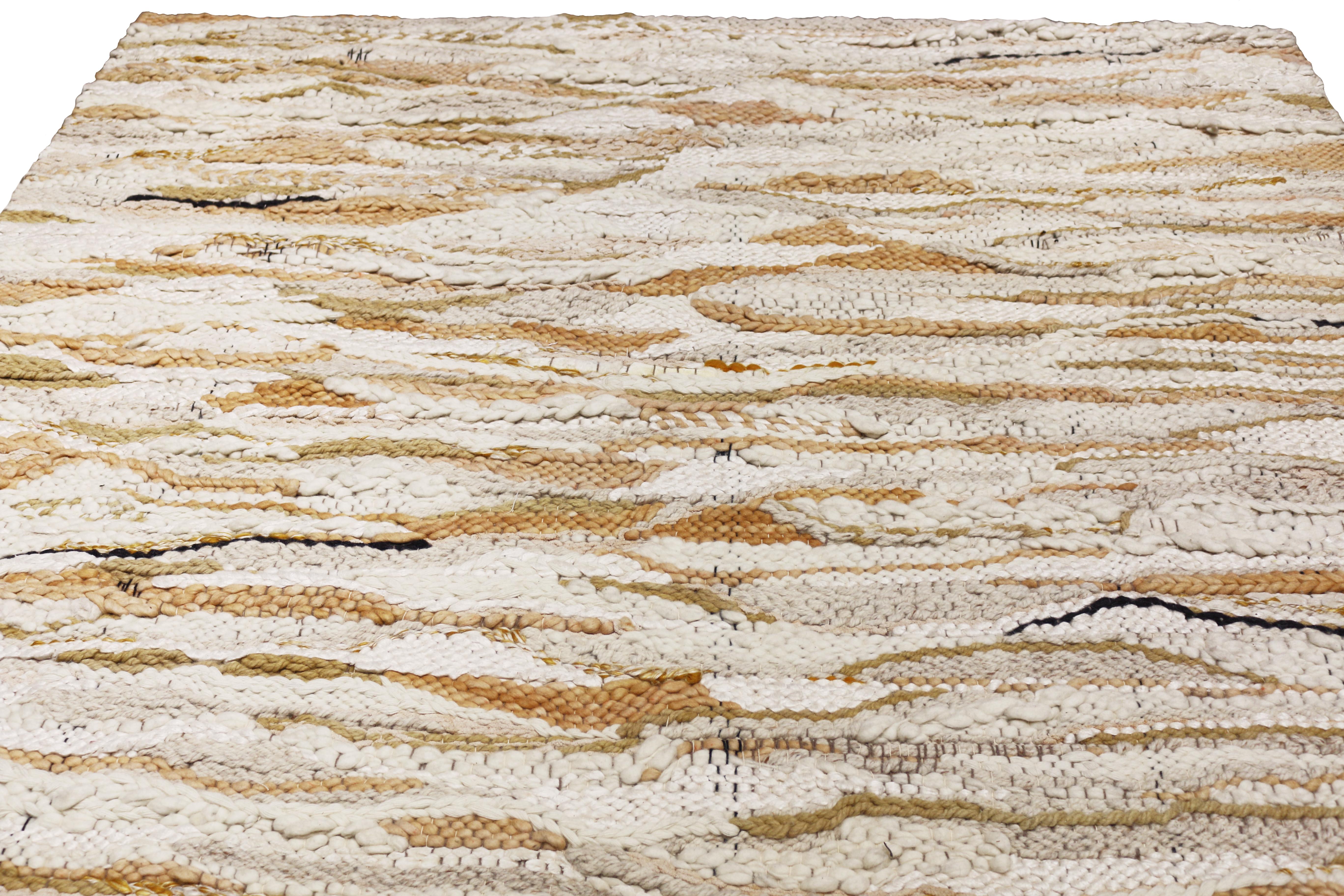Teppich & Kilim's, preisgekrönter zeitgenössischer Teppich aus neutraler Wolle und Baumwolle (Indisch) im Angebot