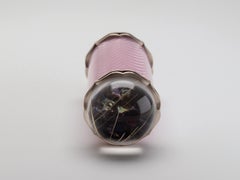 Award Winning Design Pink Guilloché Enamel Kaleidoscope Pendant in Gold & Silver