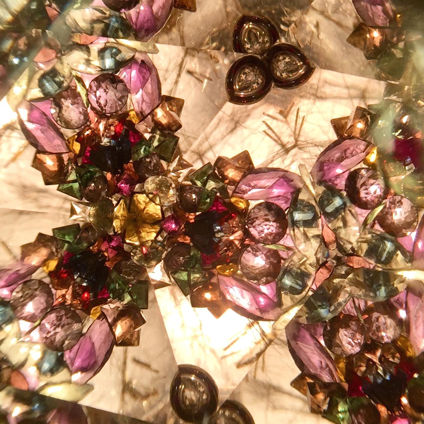 Award Winning Design Blue Guilloché Enamel Kaleidoscope Pendant in Gold & Silver In New Condition For Sale In Boulder, CO