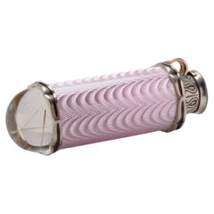 Award Winning Design Pink Guilloché Enamel Kaleidoscope Pendant in Gold & Silver