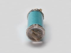 Turquoise Guilloché Enamel Kaleidoscope Pendant by Brinker Studio