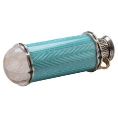 Award Winning Design Turquoise Guilloché Enamel Kaleidoscope Pendant in Silver