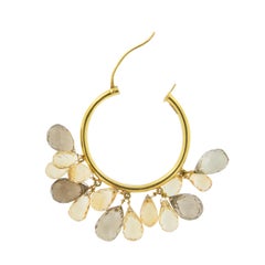 Créatrice primée Susan Hoge Boucles d'oreilles en or 18 carats, quartz citron et quartz fumé