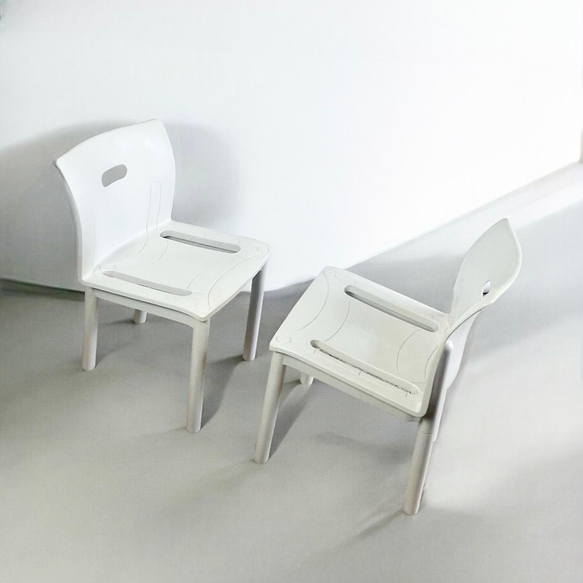 Italian Award-Winning Kartell 4870 Stackable Chairs, Anna Castelli Design, 1980s For Sale