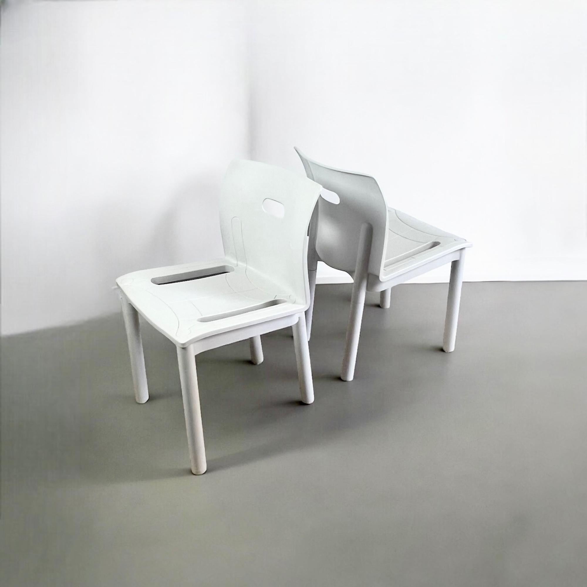 Plastic Award-Winning Kartell 4870 Stackable Chairs, Anna Castelli Design, 1980s For Sale