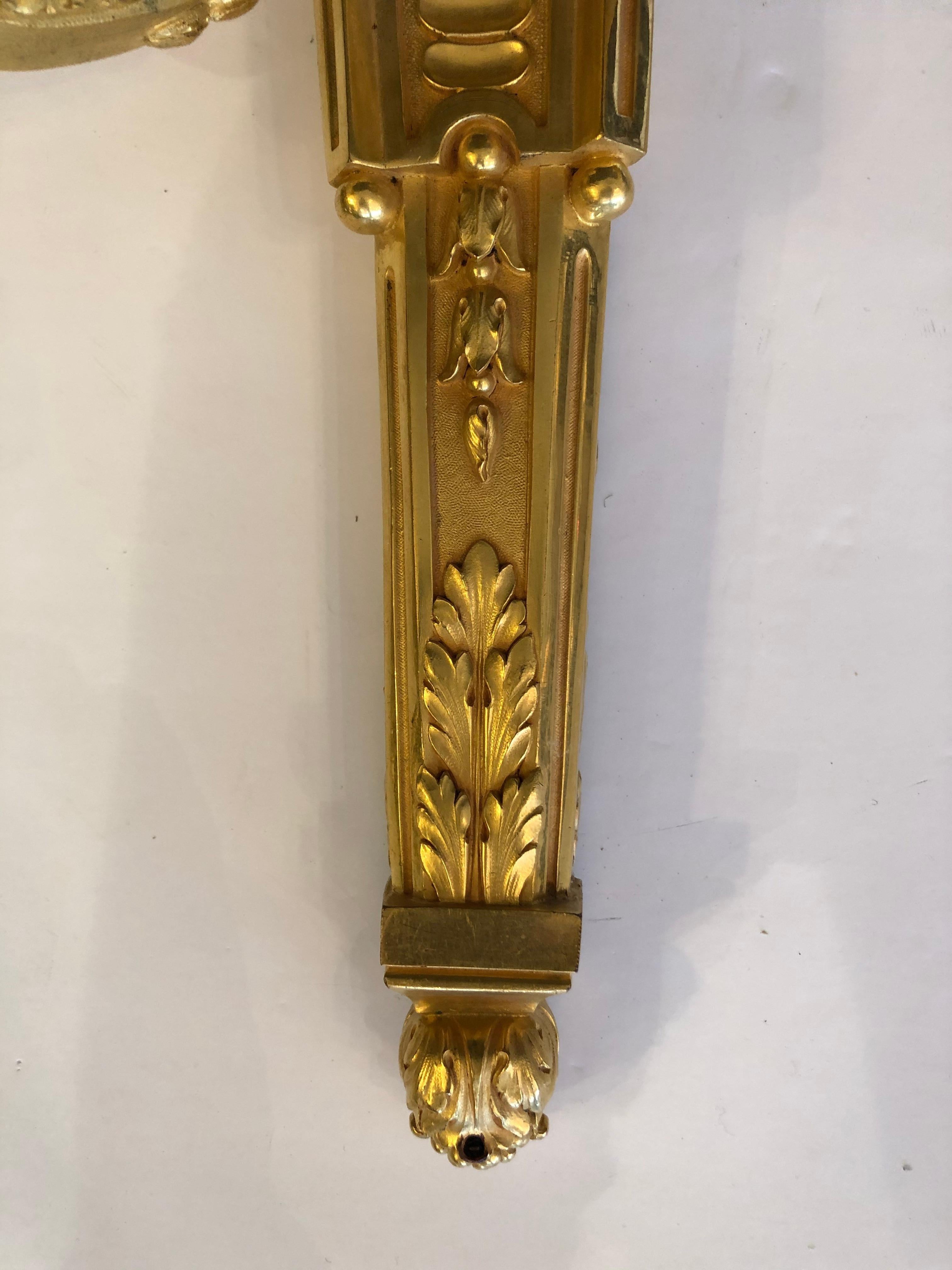 Awe Inspiring Dore Gilt Bronze Regency Style Sconces by Caldwell For Sale 1