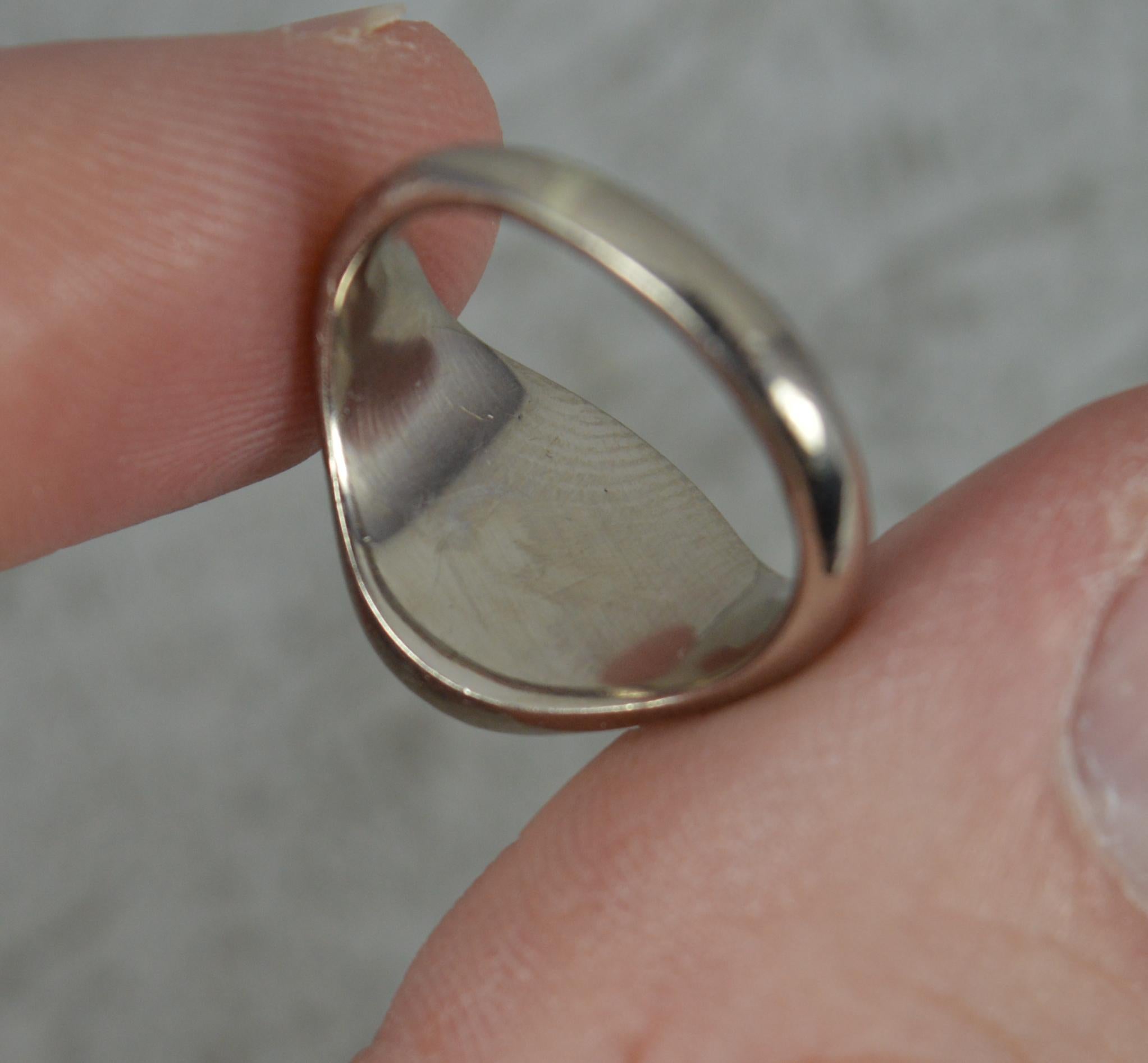 Awesome 18 Carat White Gold Intaglio Seal Signet Ring For Sale 4