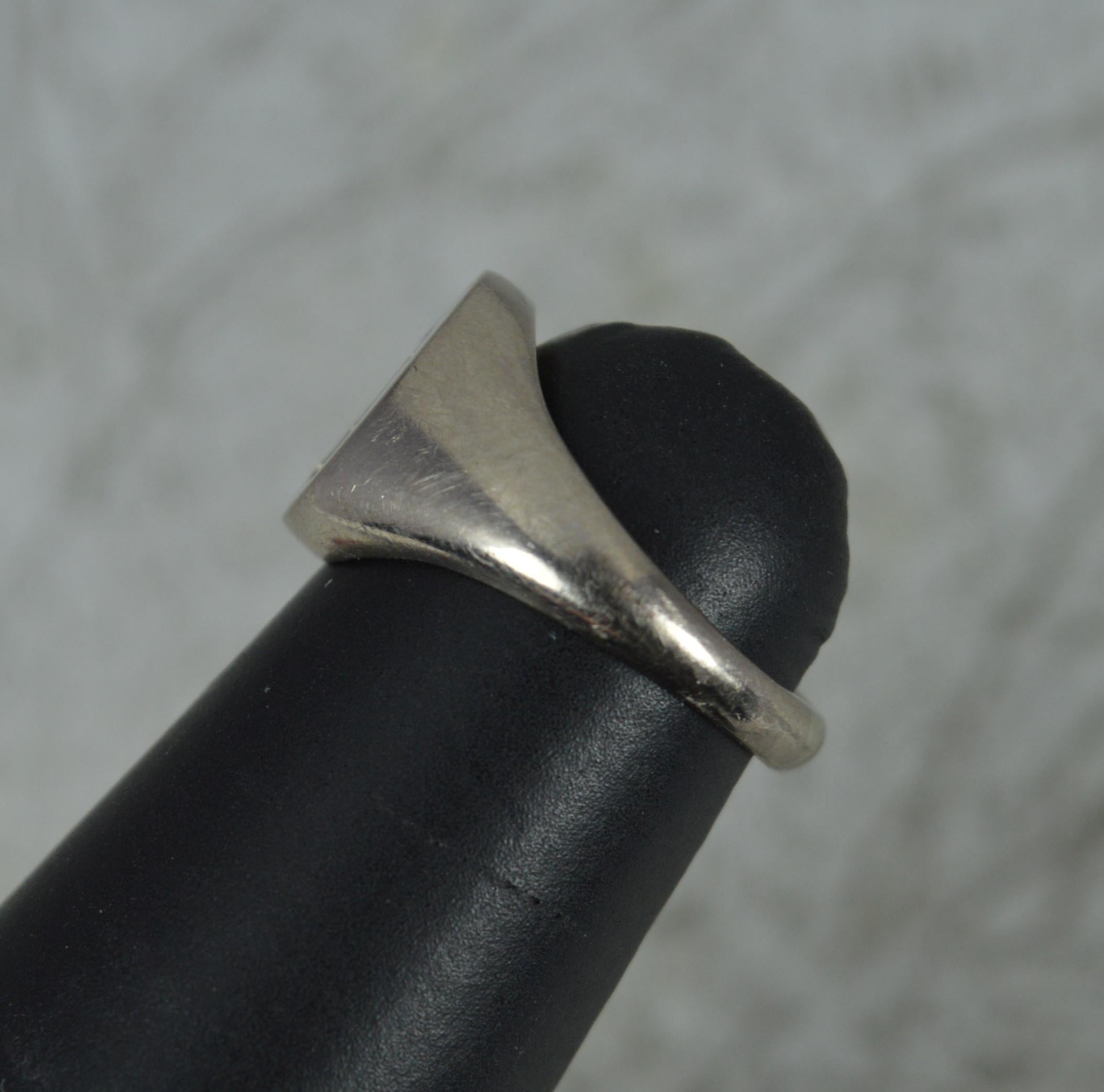 Awesome 18 Carat White Gold Intaglio Seal Signet Ring For Sale 2