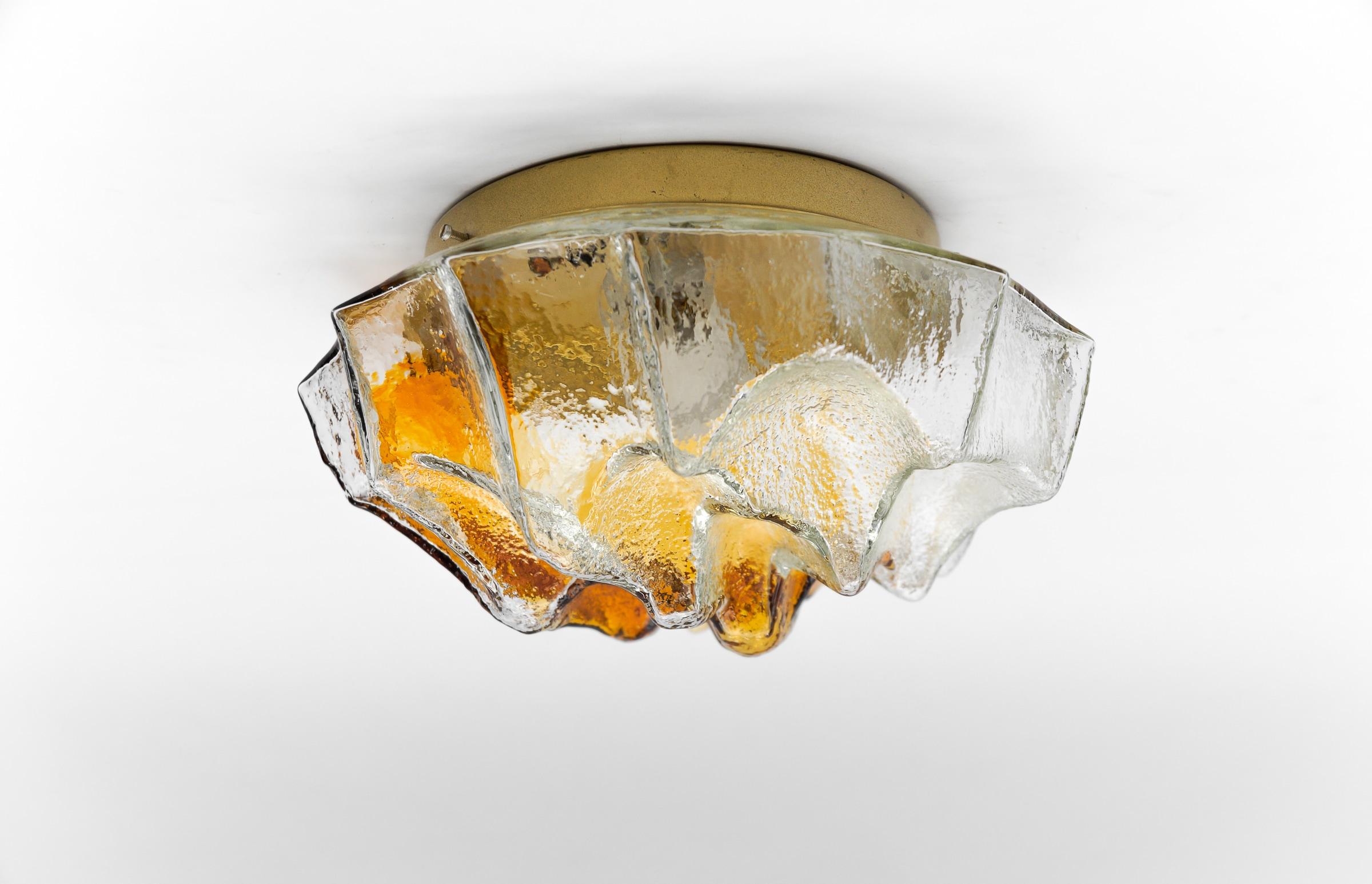 Awesome 3D Flush Mount in Bicolor Glass, 1960s For Sale 9