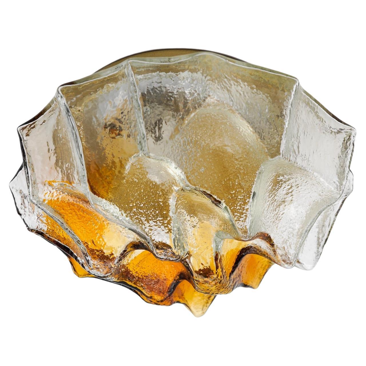 Awesome 3D Flush Mount in Bicolor Glass, 1960s For Sale