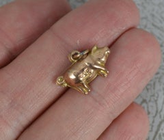 Awesome 9 Carat Rose Gold Pig Piglet Charm
