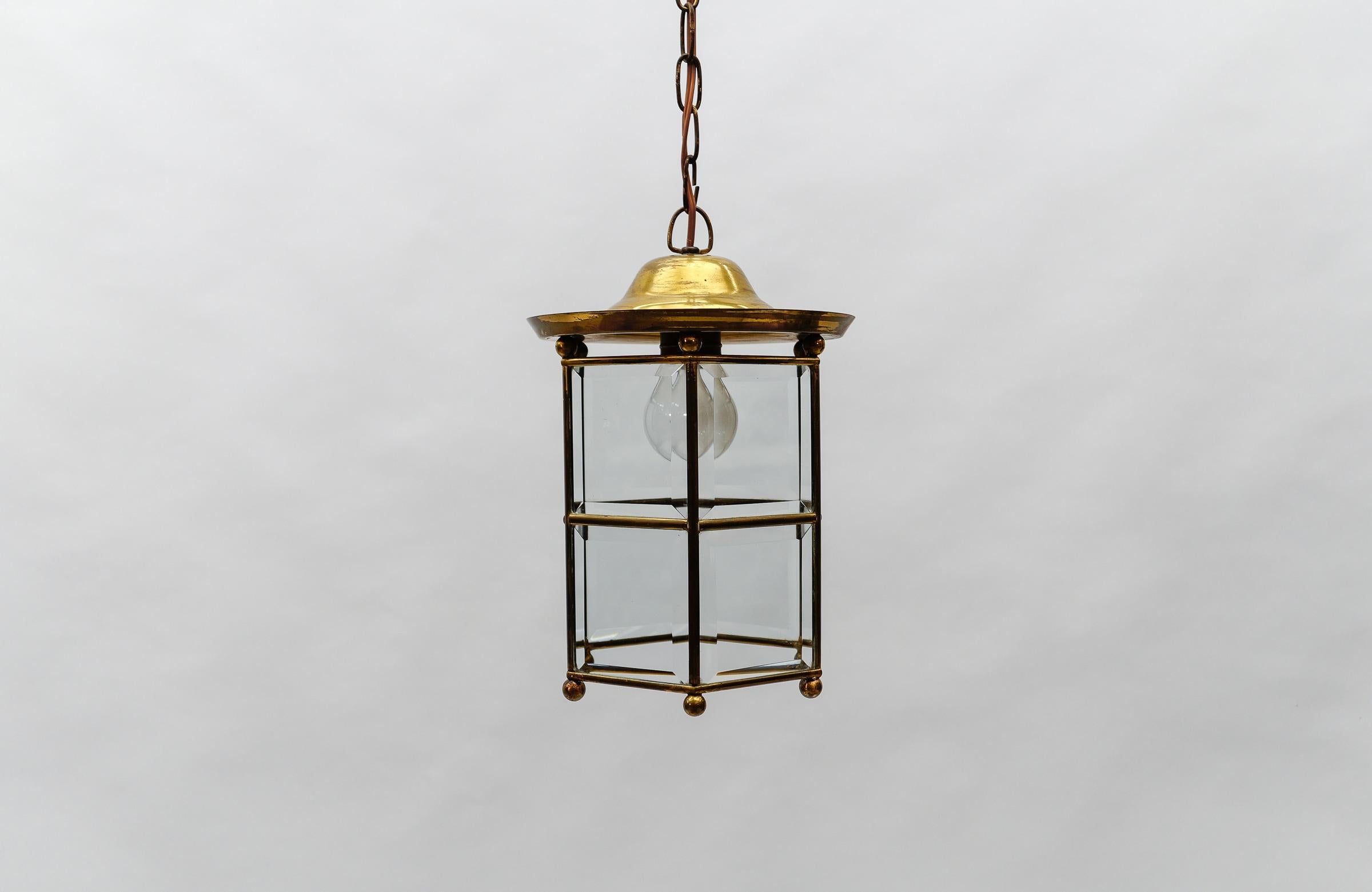 Awesome Adolf Loos Lobmeyr Light Cut Glass and Brass, Austria 1930s For Sale 3