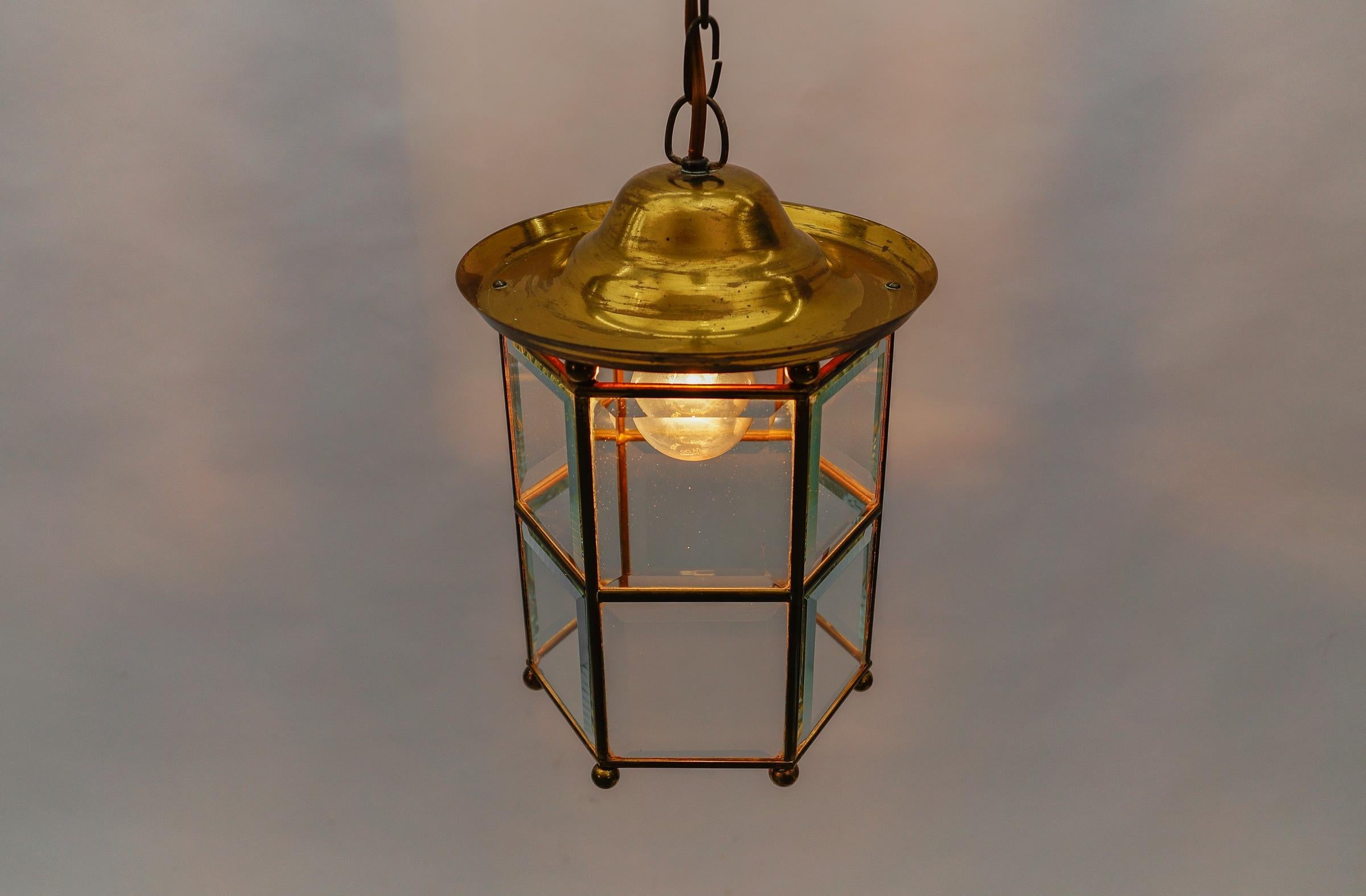 Awesome Adolf Loos Lobmeyr Light Cut Glass and Brass, Austria 1930s For Sale 4