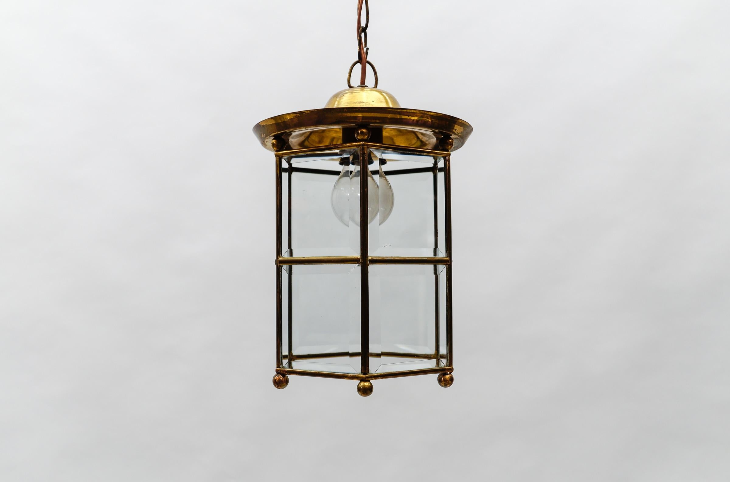 Awesome Adolf Loos Lobmeyr Light Cut Glass and Brass, Austria 1930s For Sale 5