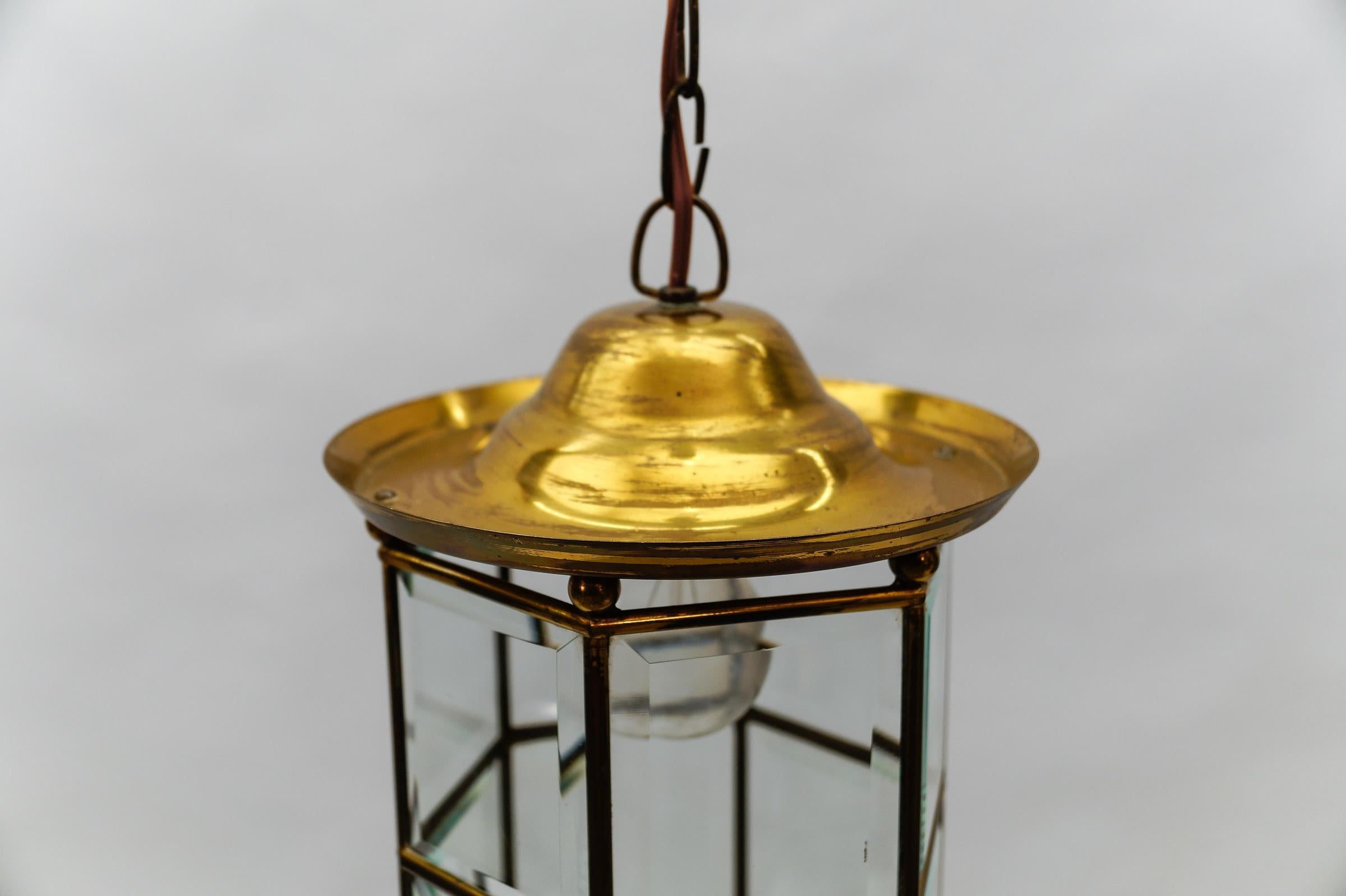 Awesome Adolf Loos Lobmeyr Light Cut Glass and Brass, Austria 1930s For Sale 6