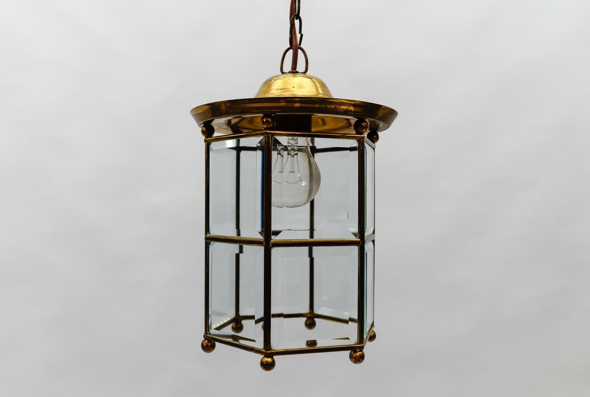 Awesome Adolf Loos Lobmeyr Light Cut Glass and Brass, Austria 1930s For Sale 7