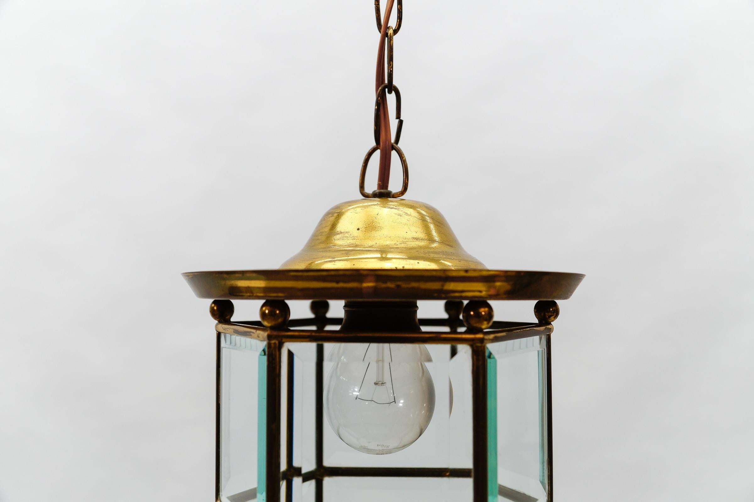 Awesome Adolf Loos Lobmeyr Light Cut Glass and Brass, Austria 1930s For Sale 8