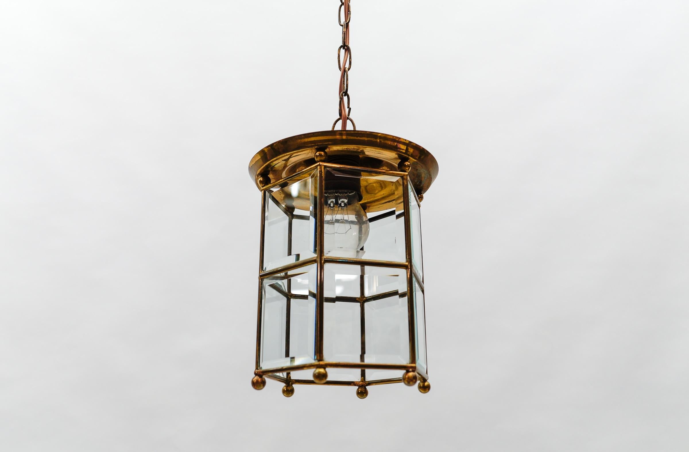 Awesome Adolf Loos Lobmeyr Light Cut Glass and Brass, Austria 1930s For Sale 9