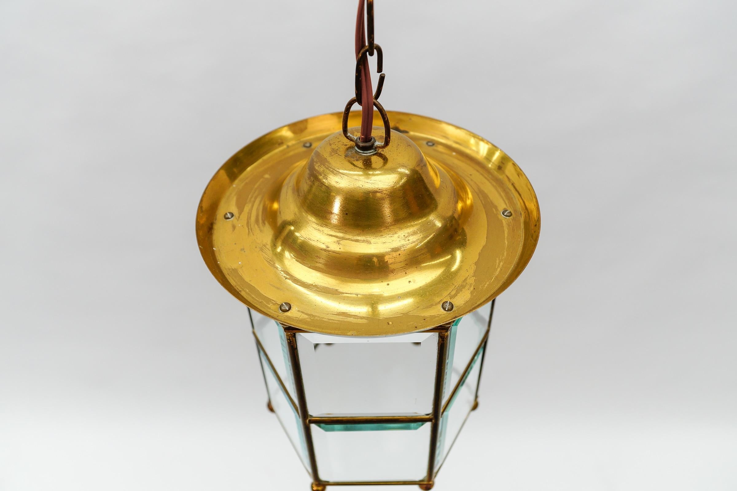 Awesome Adolf Loos Lobmeyr Light Cut Glass and Brass, Austria 1930s For Sale 12