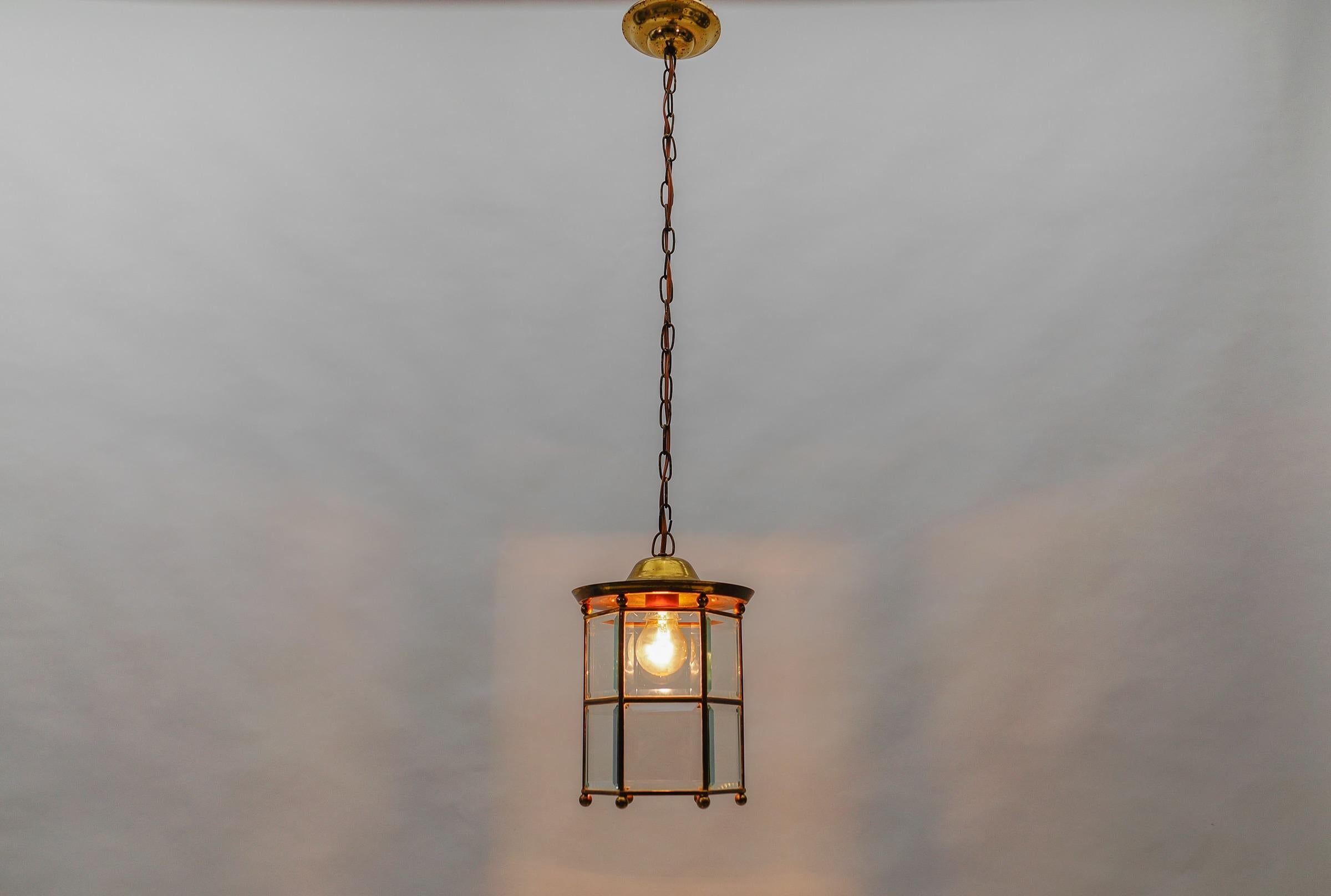 Awesome Adolf Loos Lobmeyr Light Cut Glass and Brass, Austria 1930s In Good Condition For Sale In Nürnberg, Bayern