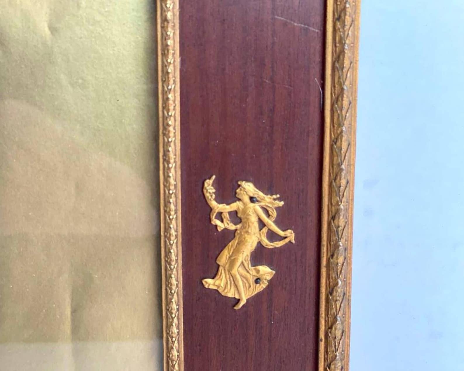 Impresionante Marco de Fotos Antiguo de Bronce Dorado y Caoba, Siglo XIX Fines del siglo XIX en venta