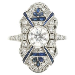 Awesome Art Deco Diamond Engagement Ring Cocktail Long Elegant Elongated Antique