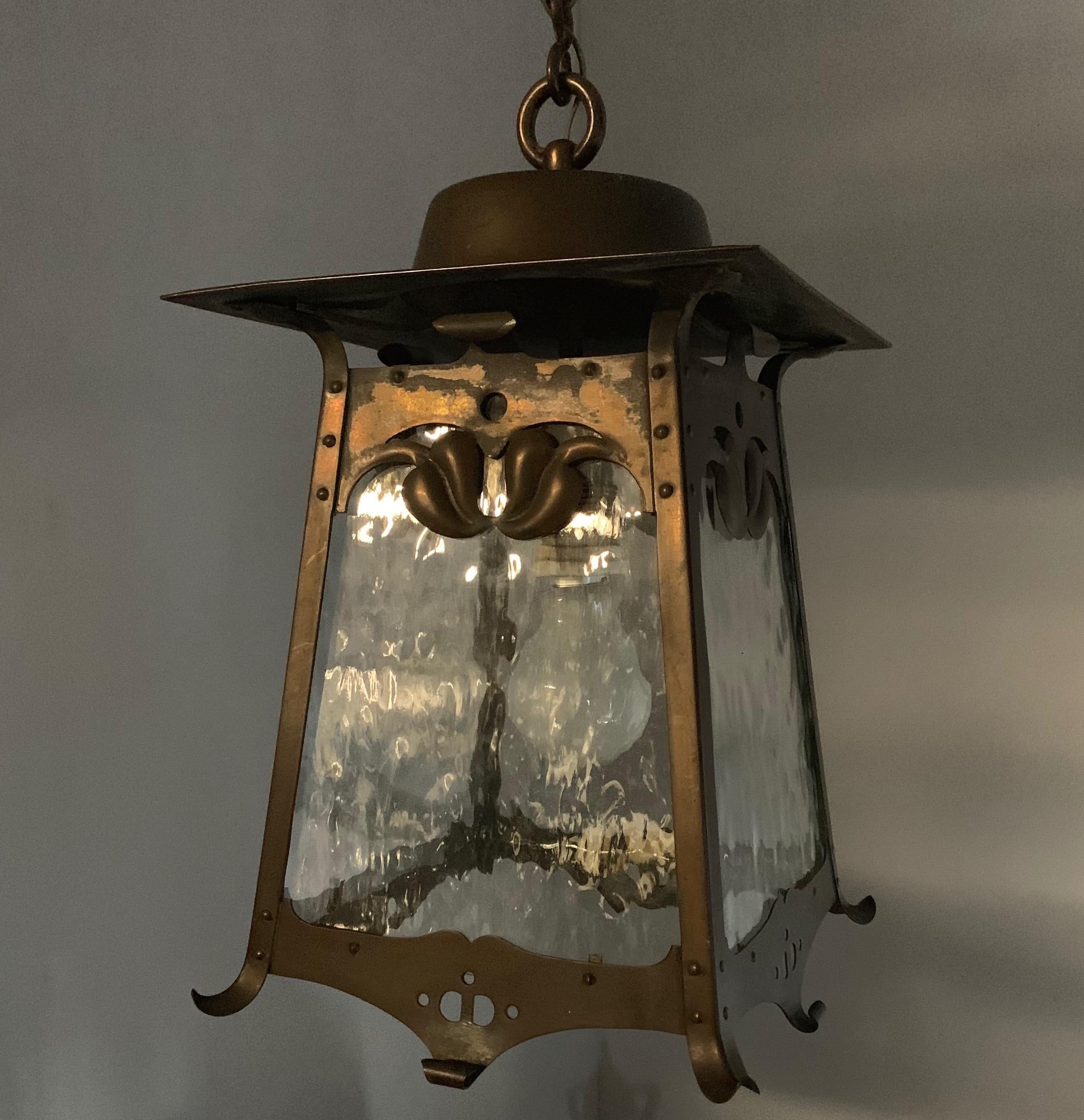 Rare and all handcrafted light fixture of perfect design and proportions.

If you are looking for an early 1900s, stylish and top quality crafted light to grace your entry hall, landing or bedroom then look no further, because if ever there was a