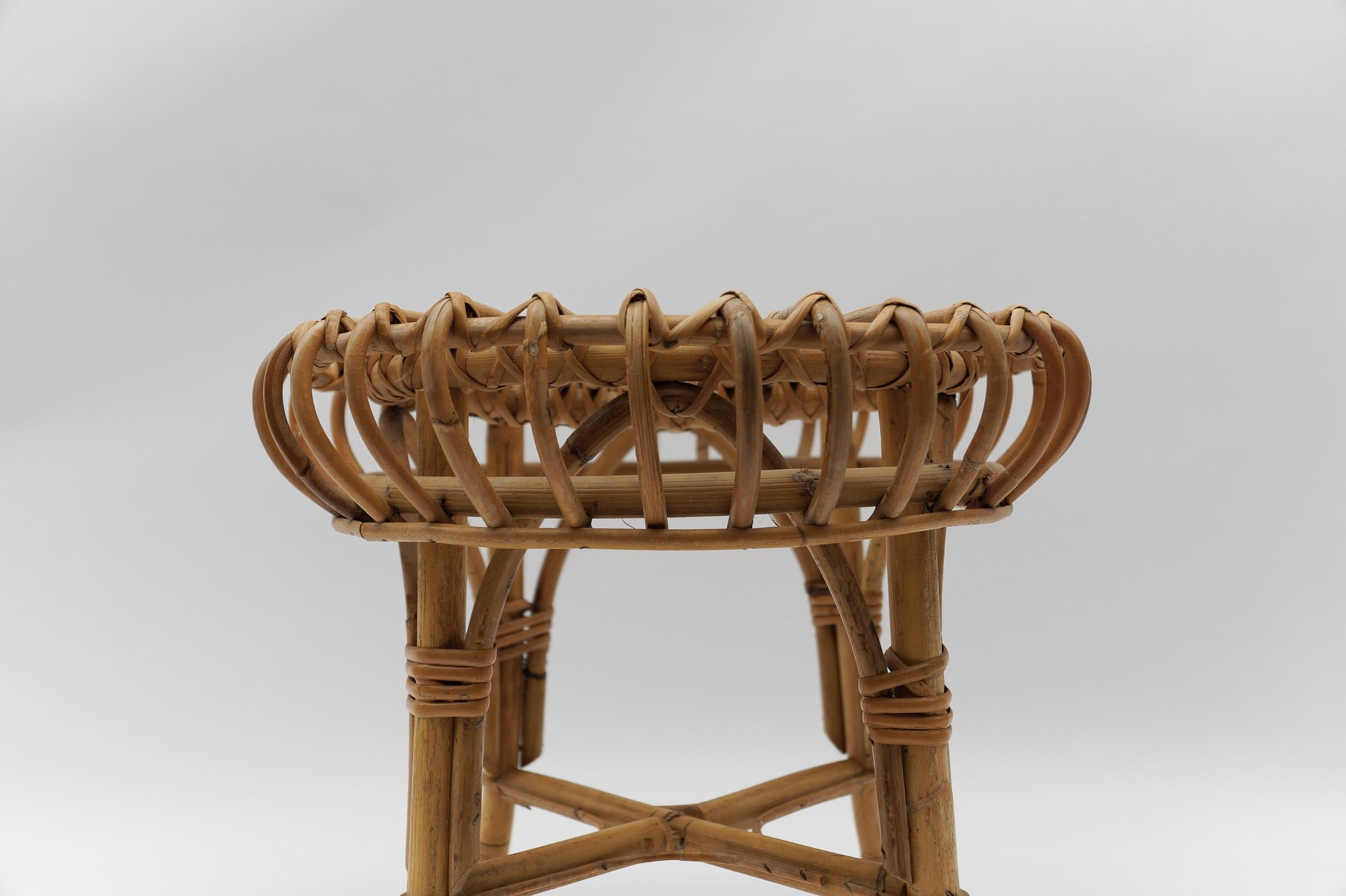 Mid-20th Century Awesome Bamboo Stool by Franco Albini, 1950s Italy For Sale