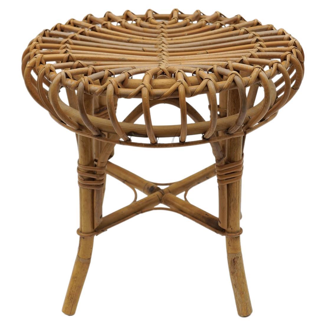 Impresionante taburete de bambú de Franco Albini, años 50 Italia