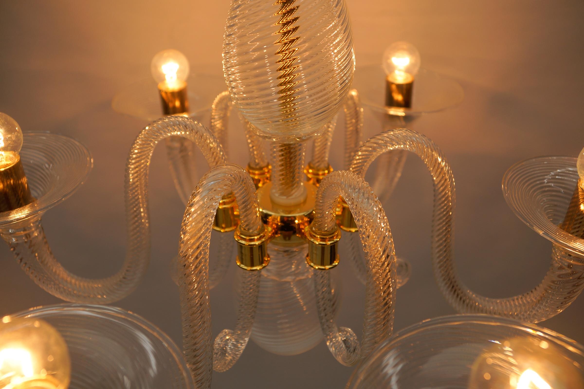 Awesome Barovier & Toso Chandelier, Murano Glass Italy  For Sale 6