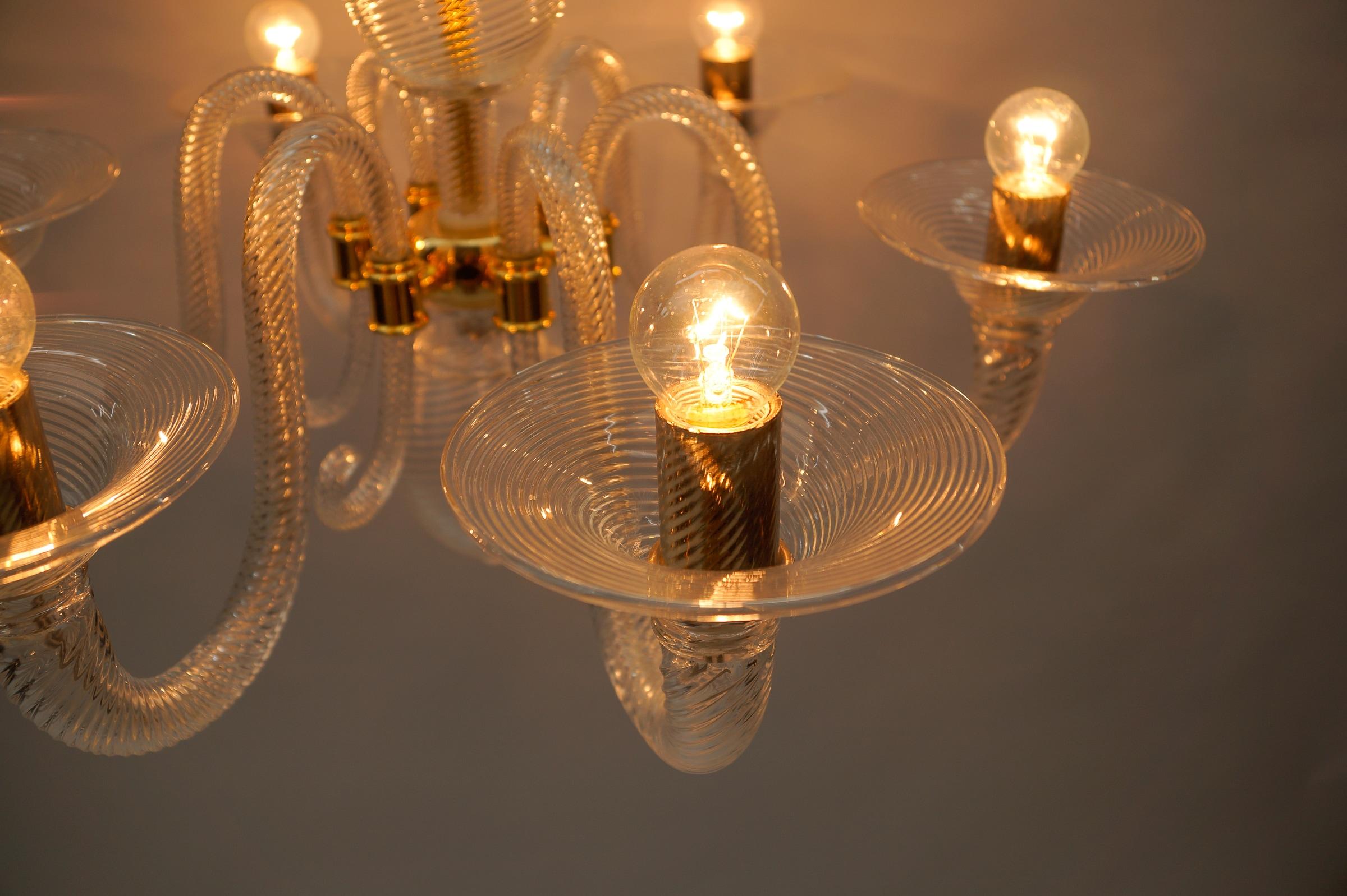 Awesome Barovier & Toso Chandelier, Murano Glass Italy For Sale 7