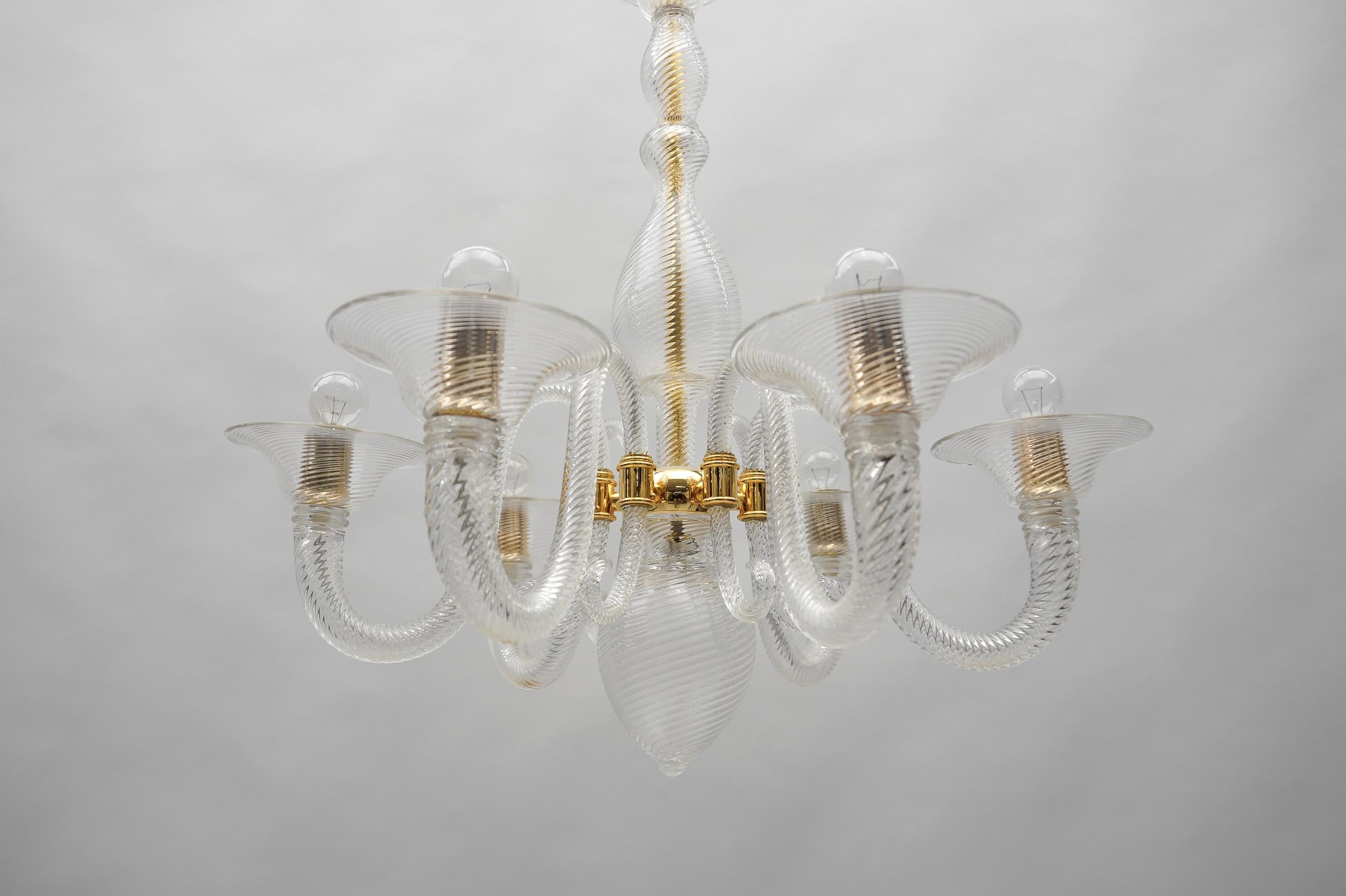 Awesome Barovier & Toso Chandelier, Murano Glass Italy For Sale 1